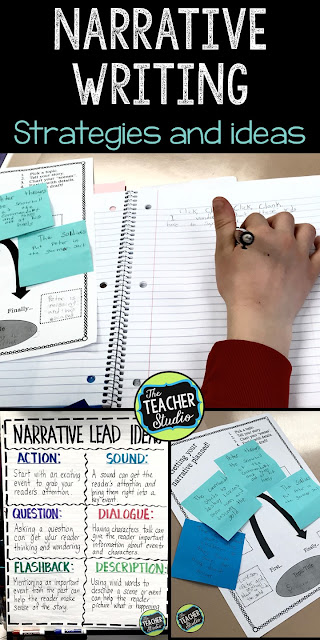 Helping students with narrative writing is so much fun! Using prewriting and planning strategies paired with teacher modeling and writing activites and lessons that stress description, writing dialogue, and story elements can help create great narratives. We also need to teach revision strategies to help writers improve their writing. Perfect for grade 3 writing, grade 4 writing, grade 5 writing, teaching narrative writing, writing lessons, writing anchor charts, third grade writing, fourth grade writing, fifth grade writing,