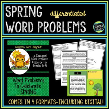 Spring Word Problems & Problem Solving - Print & Digital Spring Math Activities