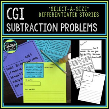 CGI Subtraction Word Problems - Differentiated Subtraction Story Problems