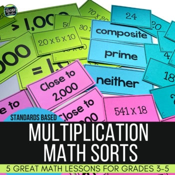 Single and Multi-Digit Multiplication Math Sorts - Facts - Prime Numbers - More!