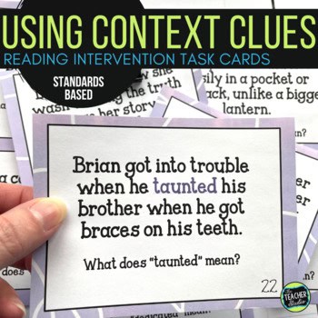 Context Clues Task Cards - Context Clues Activities - Reading Literacy Centers