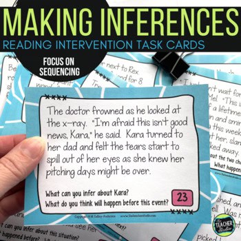 Making Inferences Task Cards - Sequence of Events Activities - Print & Digital