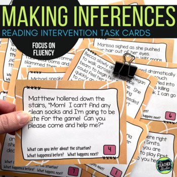Making Inferences and Reading Fluency Task Cards Grades 3-5
