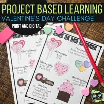 Math Problem Solving Project - Valentine's Day Party PBL Task - Print & Digital