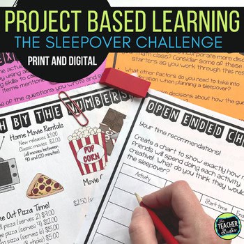PBL Math Problem Solving Project - The Sleepover Task - Print and Digital