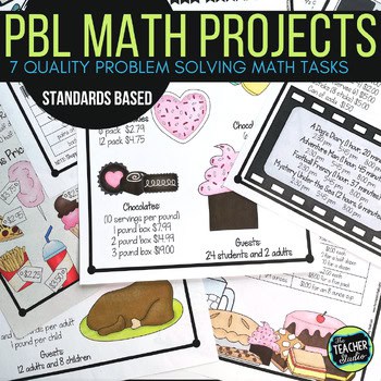 PBL Problem Solving Math Projects - Low Prep Math Tasks - Print & Digital Bundle