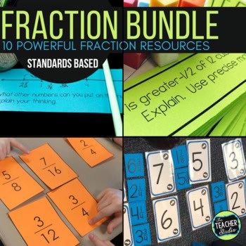 Fraction Bundle - 10 Hands On Fraction Activities - Fraction Lessons and Games