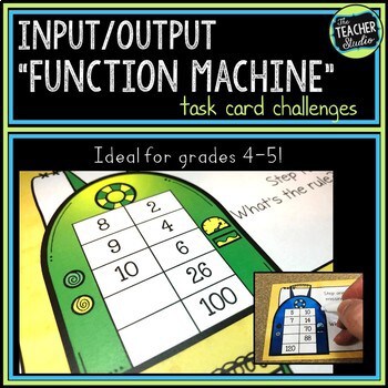 Input - Output Machine Math Challenge Task Cards - Function Machine Problems