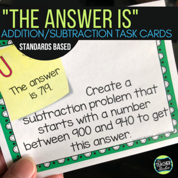 Addition and Subtraction Task Card Math Challenges - Print & Digital