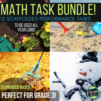Real World Math Problem Solving Tasks for Grade 2 - 3 BUNDLE - Print and Digital