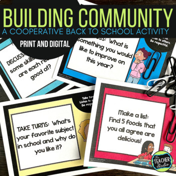 Morning Meeting Activities & Community Building Task Cards - Print and Digital