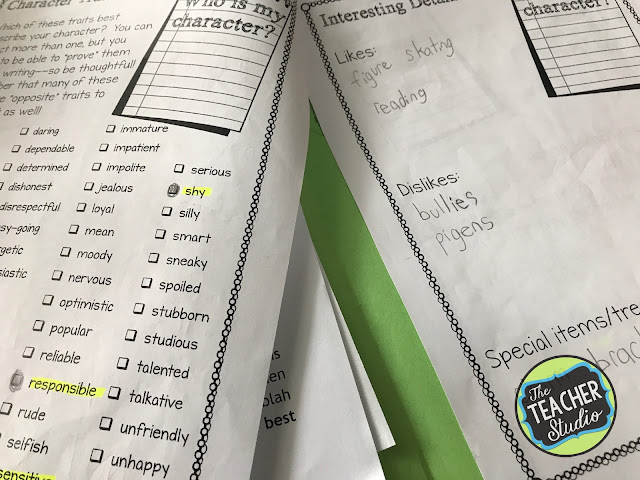 writing about character lessons
