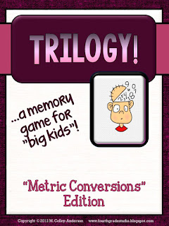 Playing math games is great--but when math games can lead to improved math talk and collaboration--even better!  This set of math games gets students talking about math while having fun along the way!  Third grade math, fourth grade math, math games, math memory games, place value, place value games, equivalent fractions, equivalent fractions game, metric conversion game, math centers, math workshop