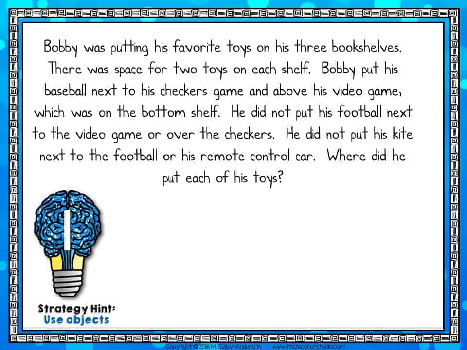 Use objects problem solving strategy