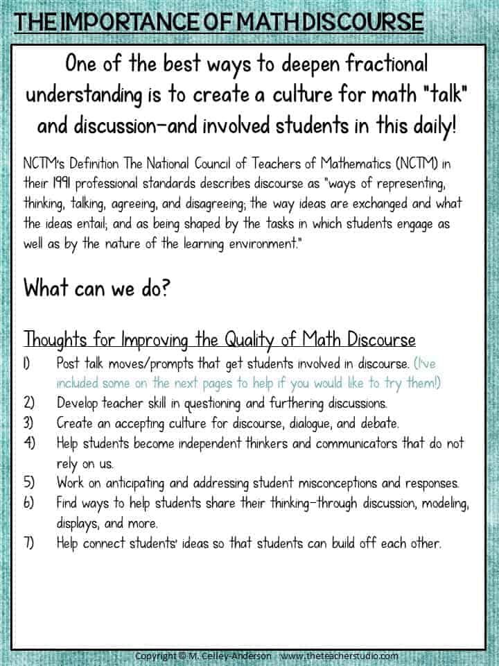 fraction math talk