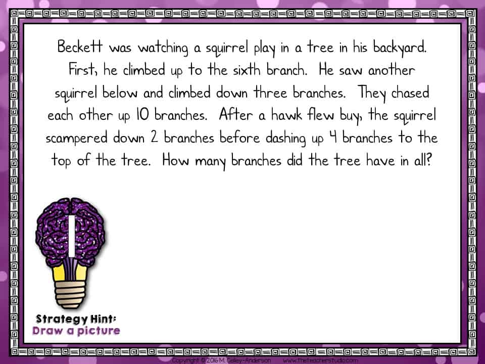 Draw a picture problem solving strategy