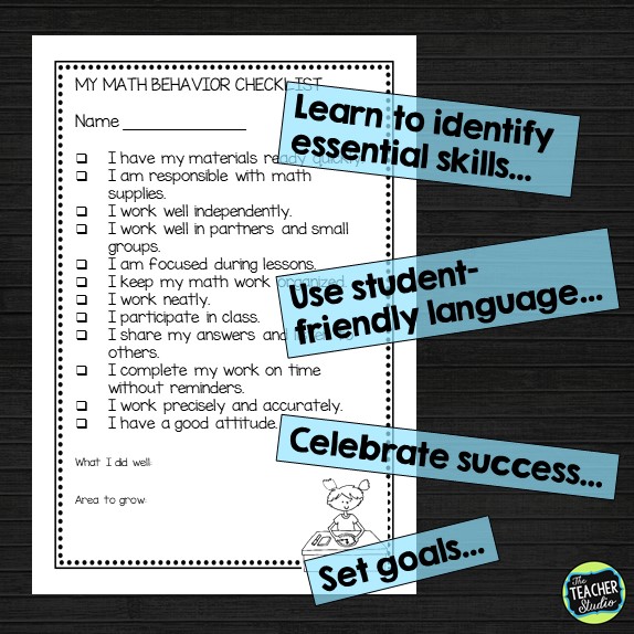 student math self-assessment checklist