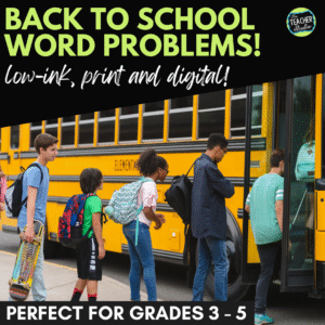 Back to school word problems